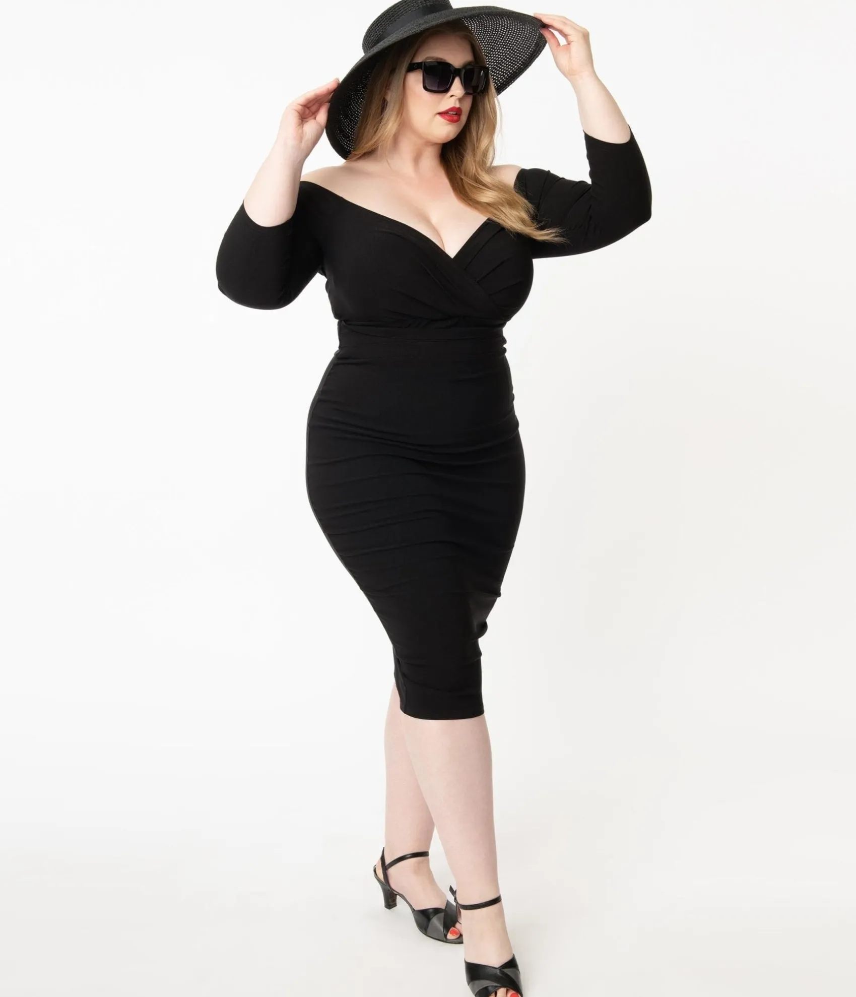 Unique Vintage Plus Size Black Shailene Pencil Dress Shop