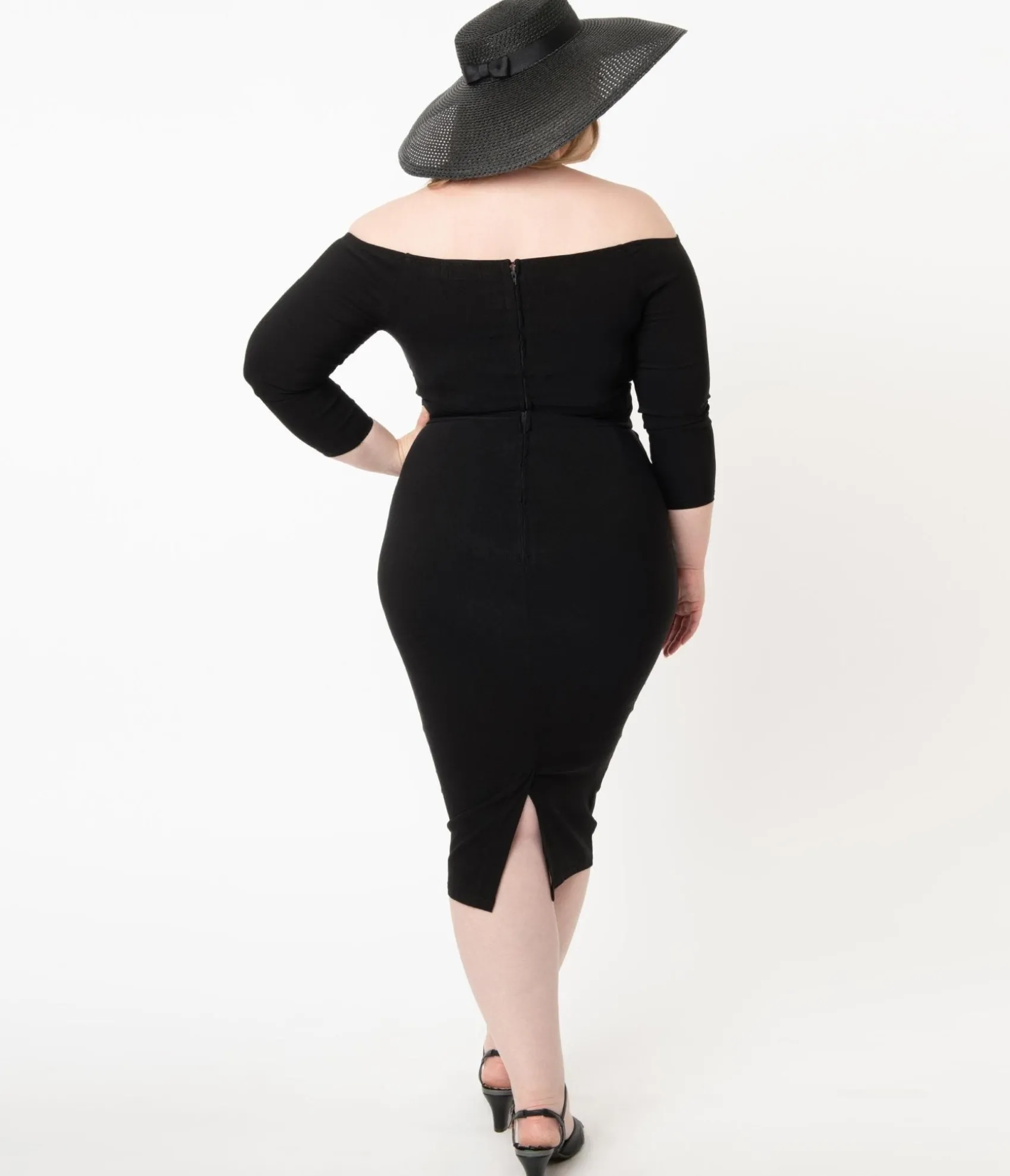 Unique Vintage Plus Size Black Shailene Pencil Dress Shop
