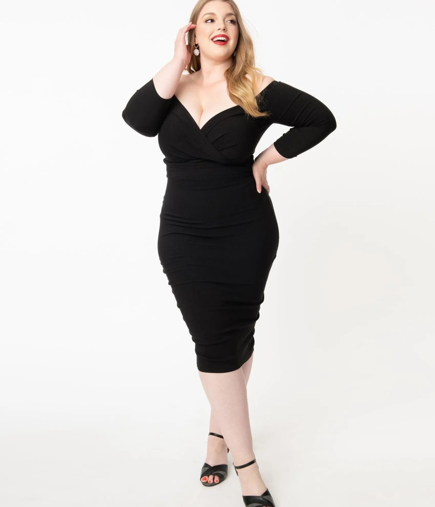 Unique Vintage Plus Size Black Shailene Pencil Dress Shop