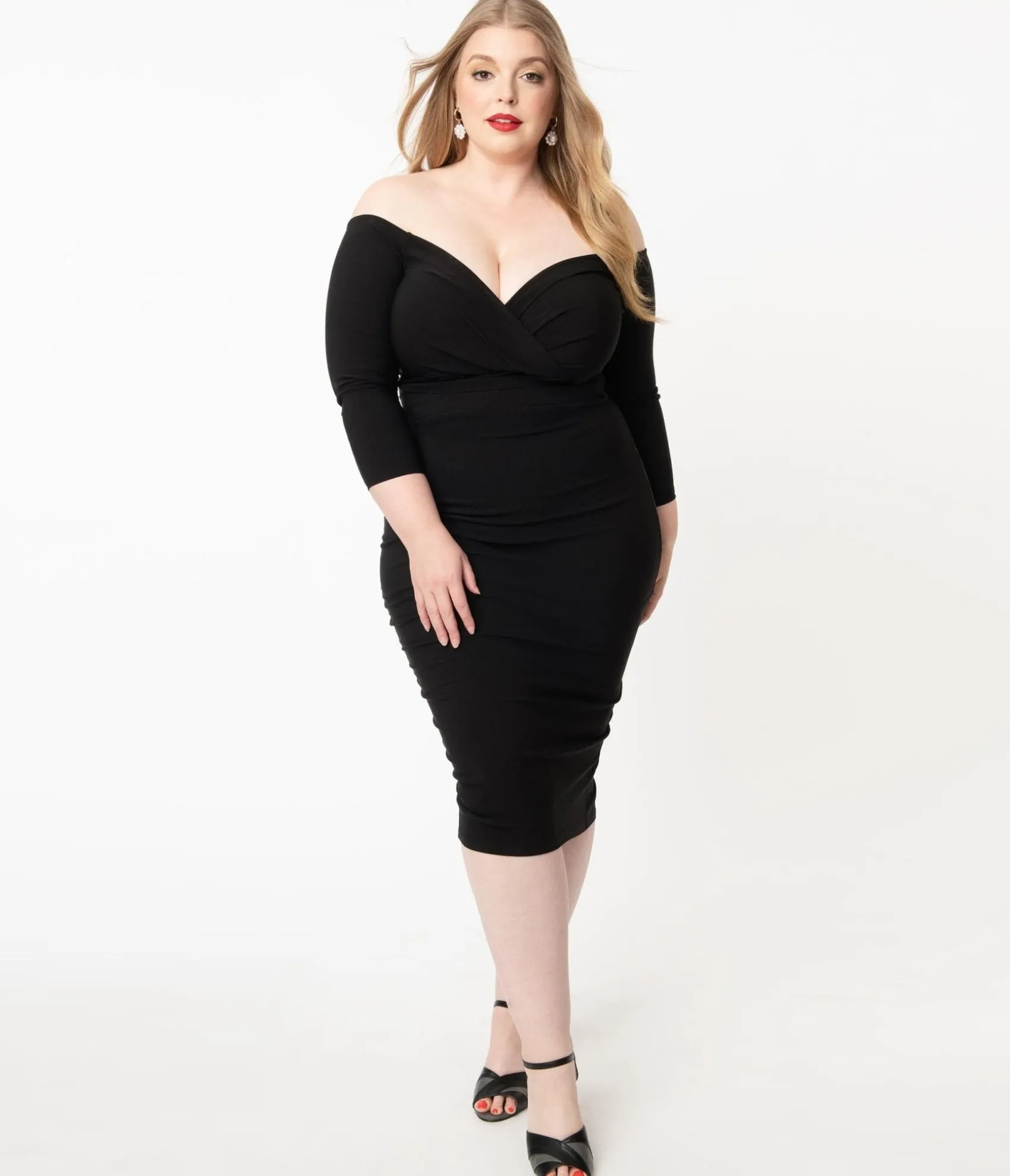 Unique Vintage Plus Size Black Shailene Pencil Dress Shop