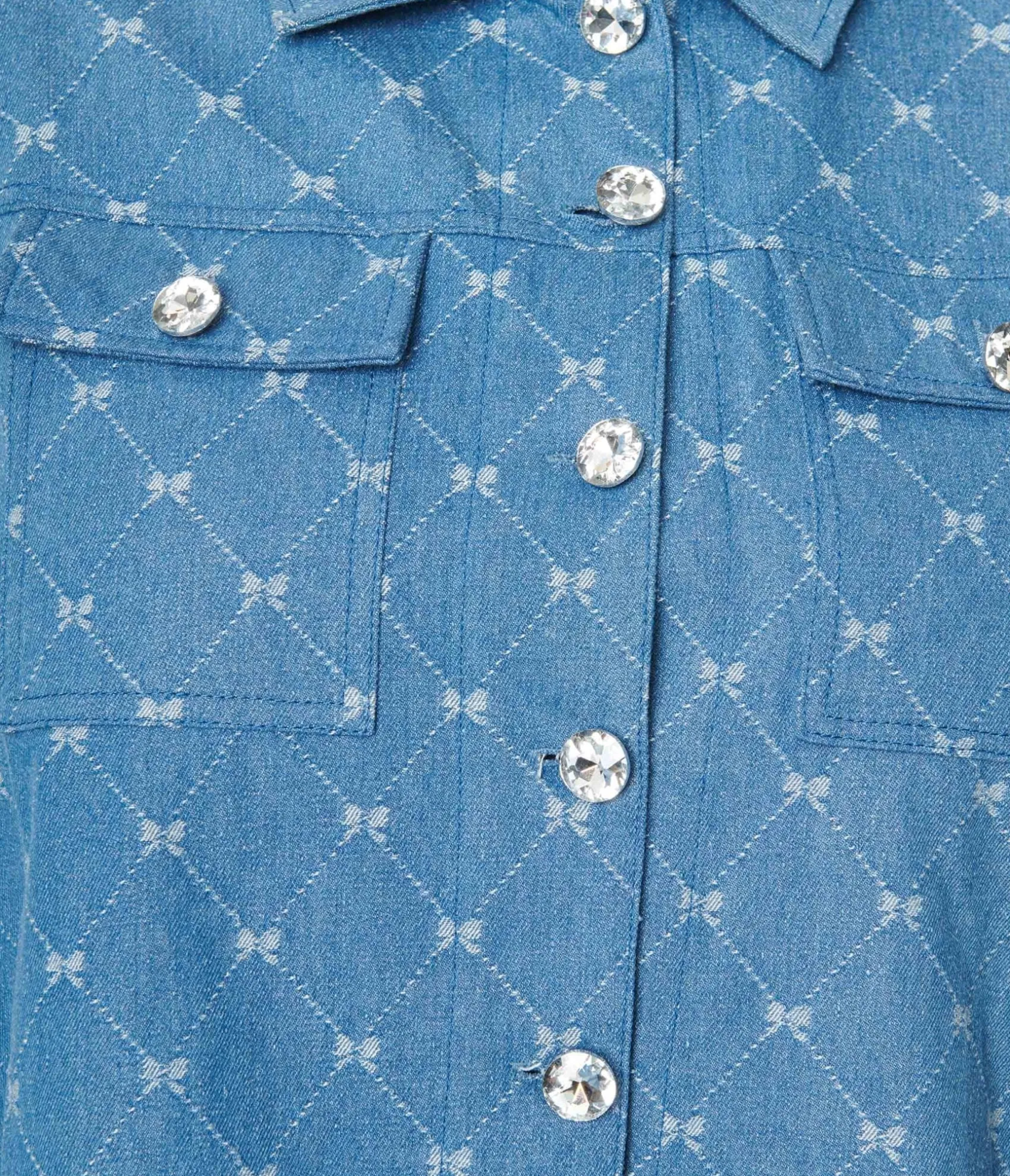 Unique Vintage Plus Size Blue Bow Denim Jacket Hot
