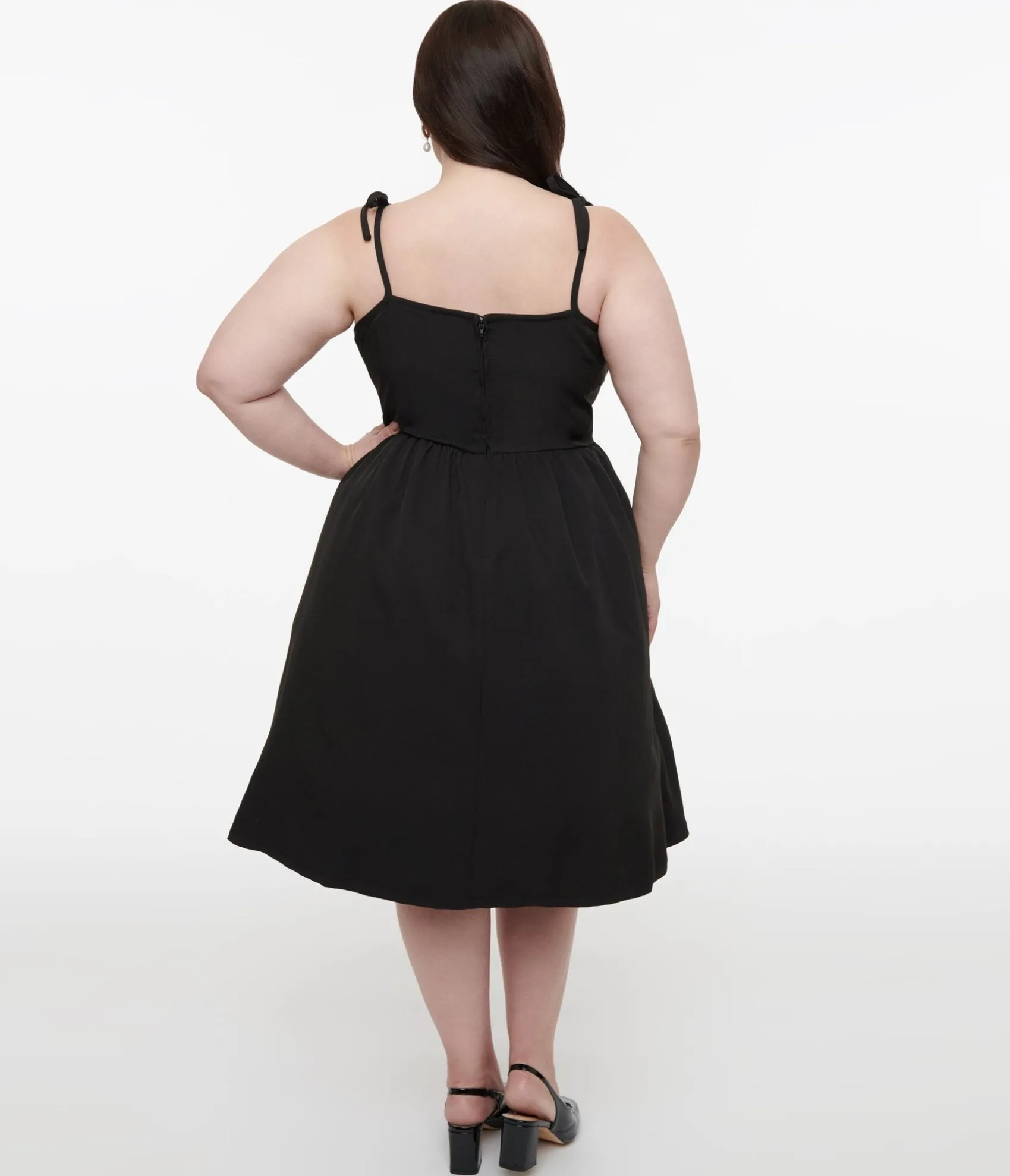 Unique Vintage Plus Size 1950s Black & Glow in the Dark Skeleton Bobbie Swing Dress Cheap