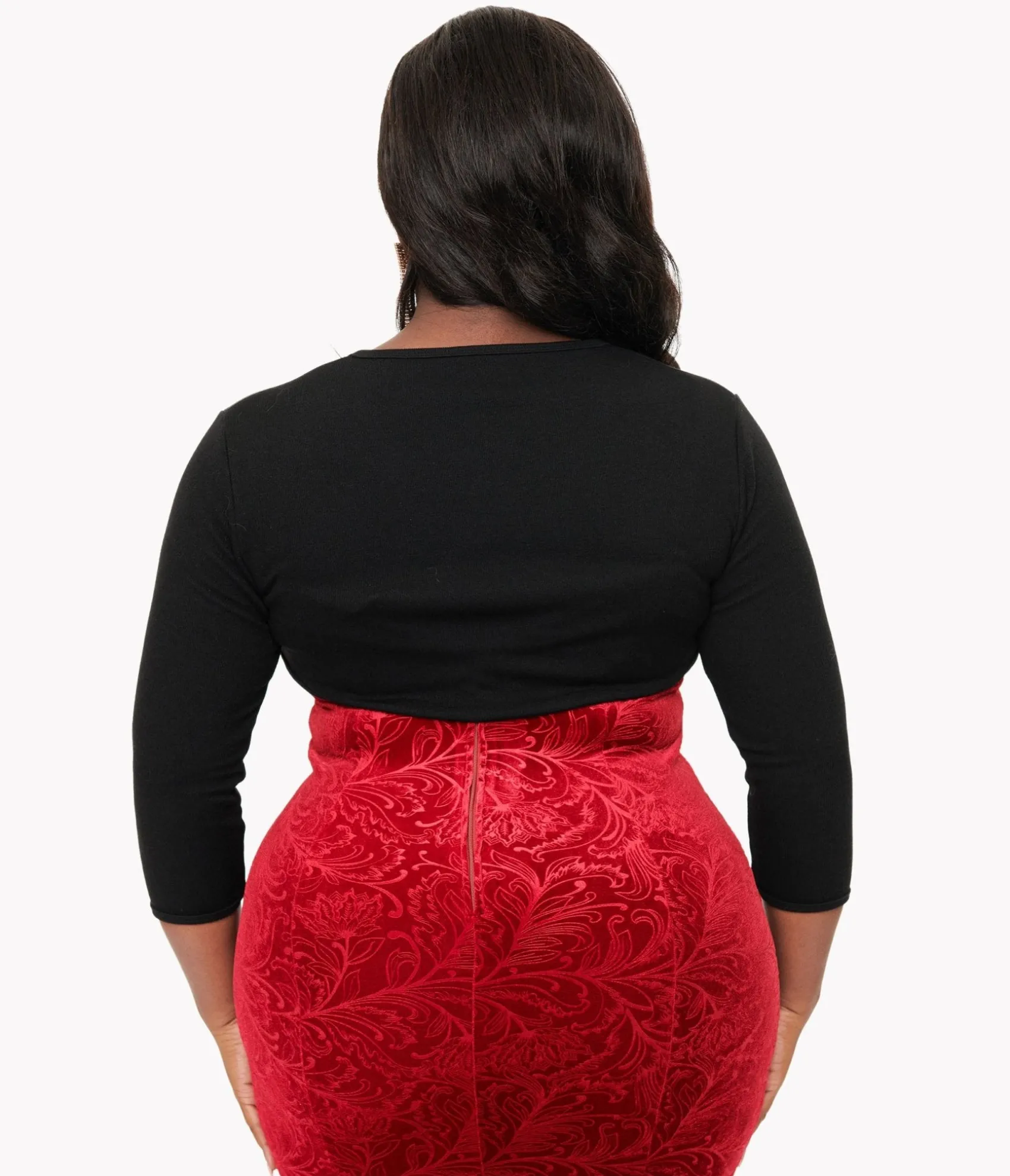 Unique Vintage Plus Size 1960s Black Bolero Sweater Hot