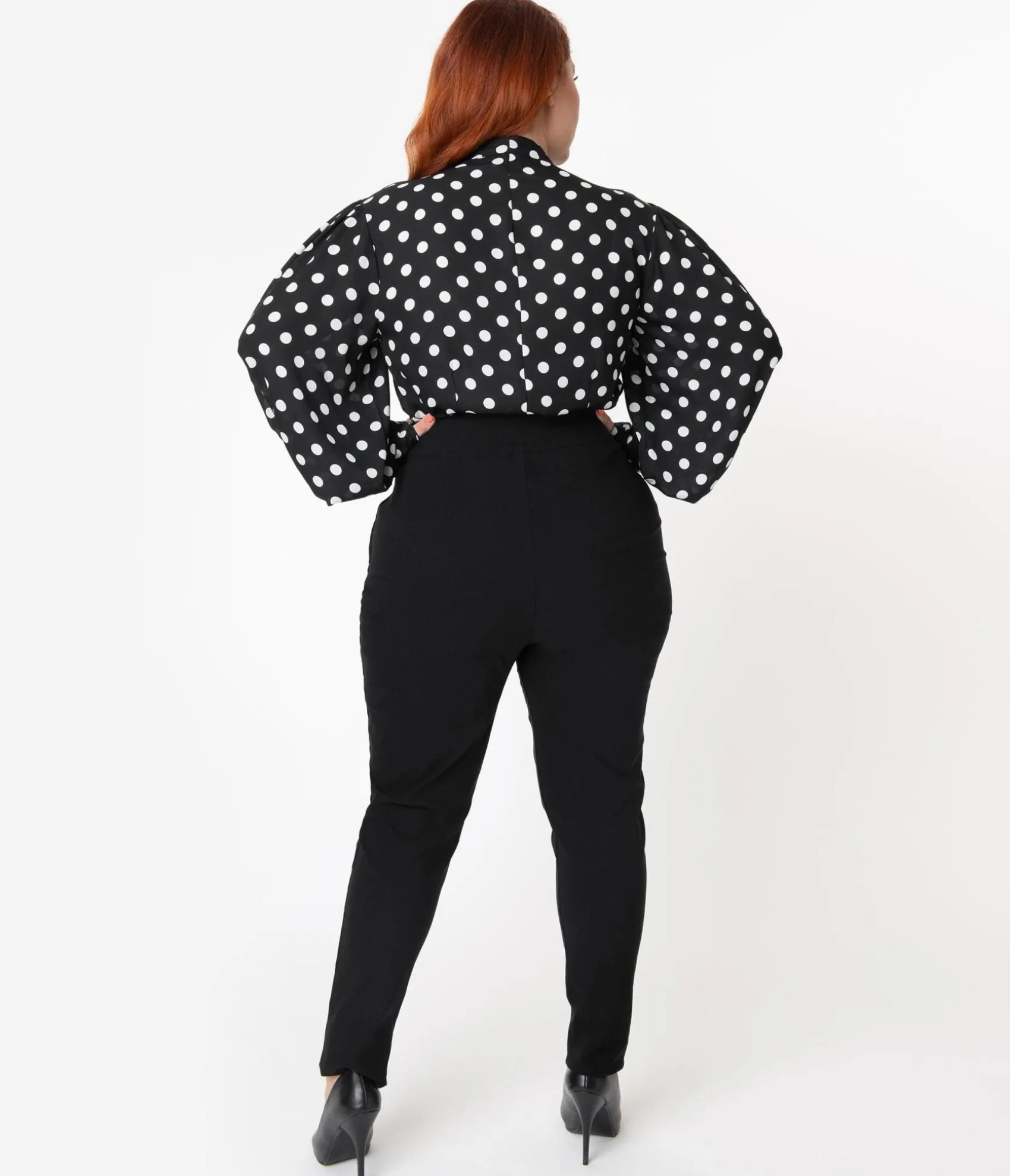 Unique Vintage Plus Size 1950s Black High Waist Rizzo Cigarette Pants Cheap