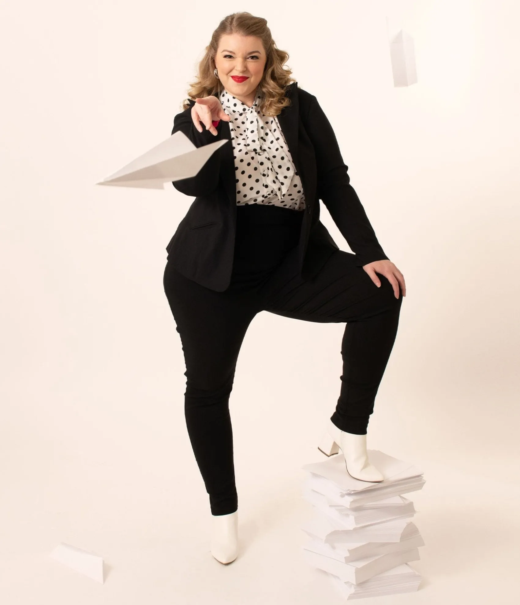 Unique Vintage Plus Size 1950s Black High Waist Rizzo Cigarette Pants Cheap