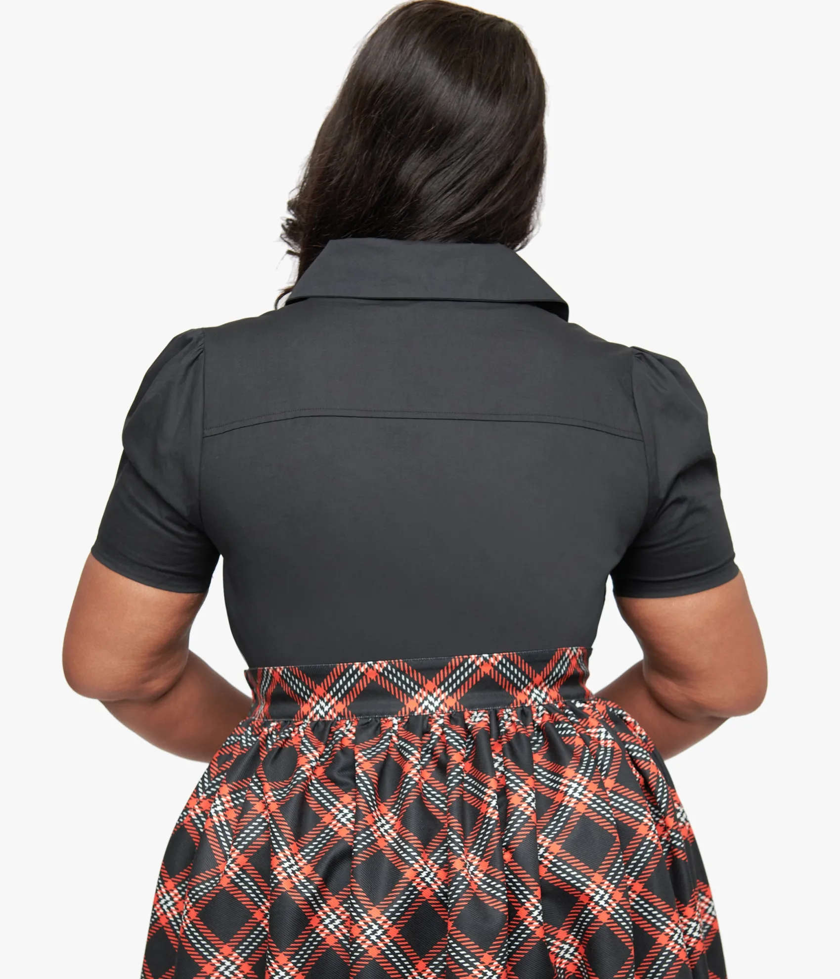 Unique Vintage Plus Size 1940s Black Spooky Cat Cotton Blouse Best Sale