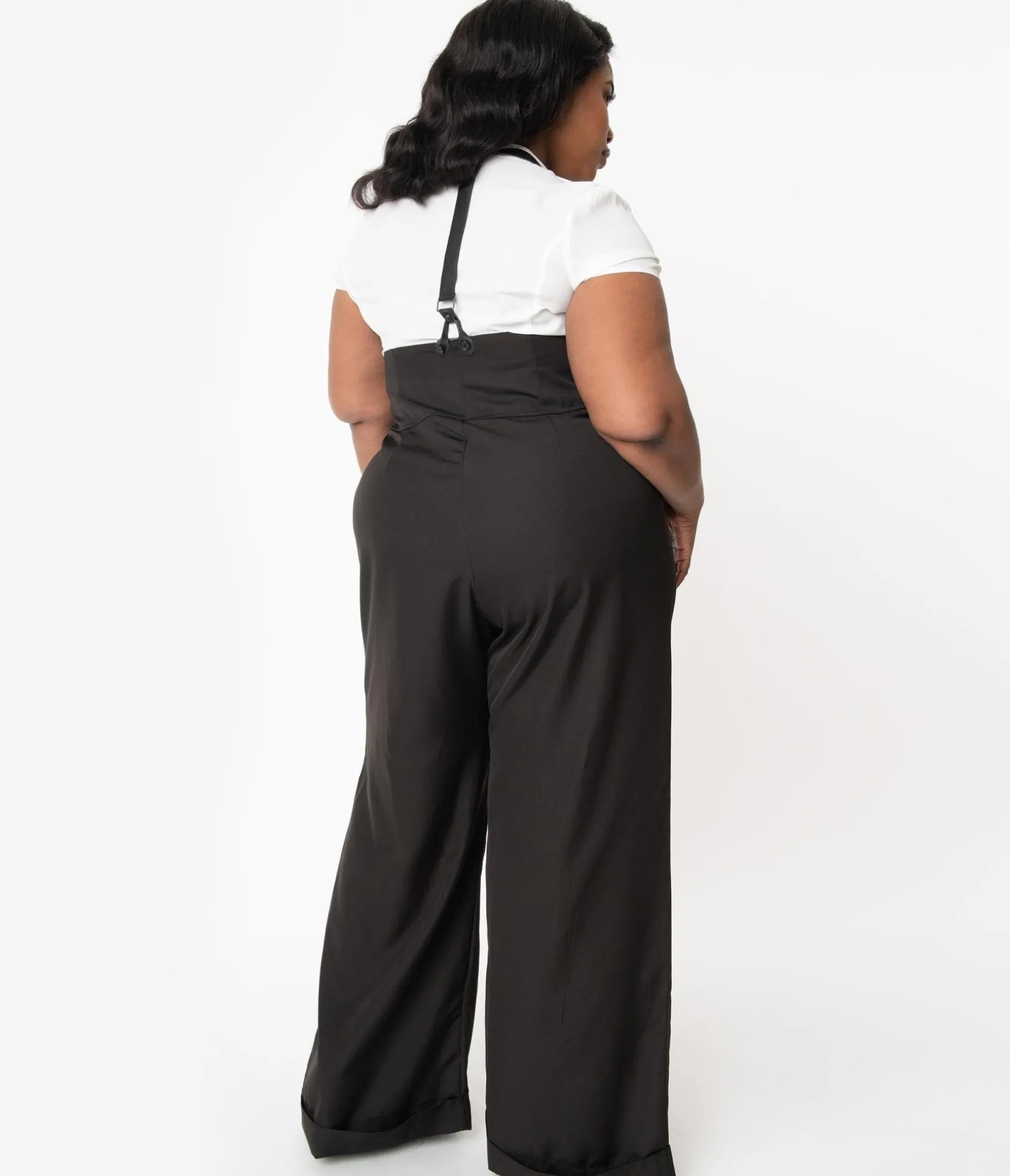 Unique Vintage Plus Size 1930s Black Thelma Suspender Pants Shop