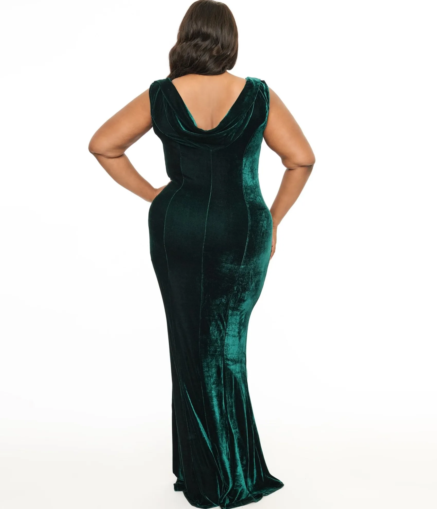 Unique Vintage Plus Size 1930s Emerald Green Velvet Goldwyn Gown Online
