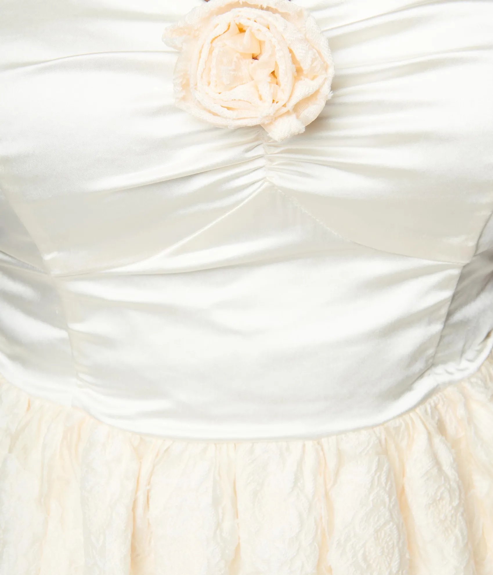 Unique Vintage Plus Size 1950s Ivory Floral Off Shoulder Flare Dress Sale