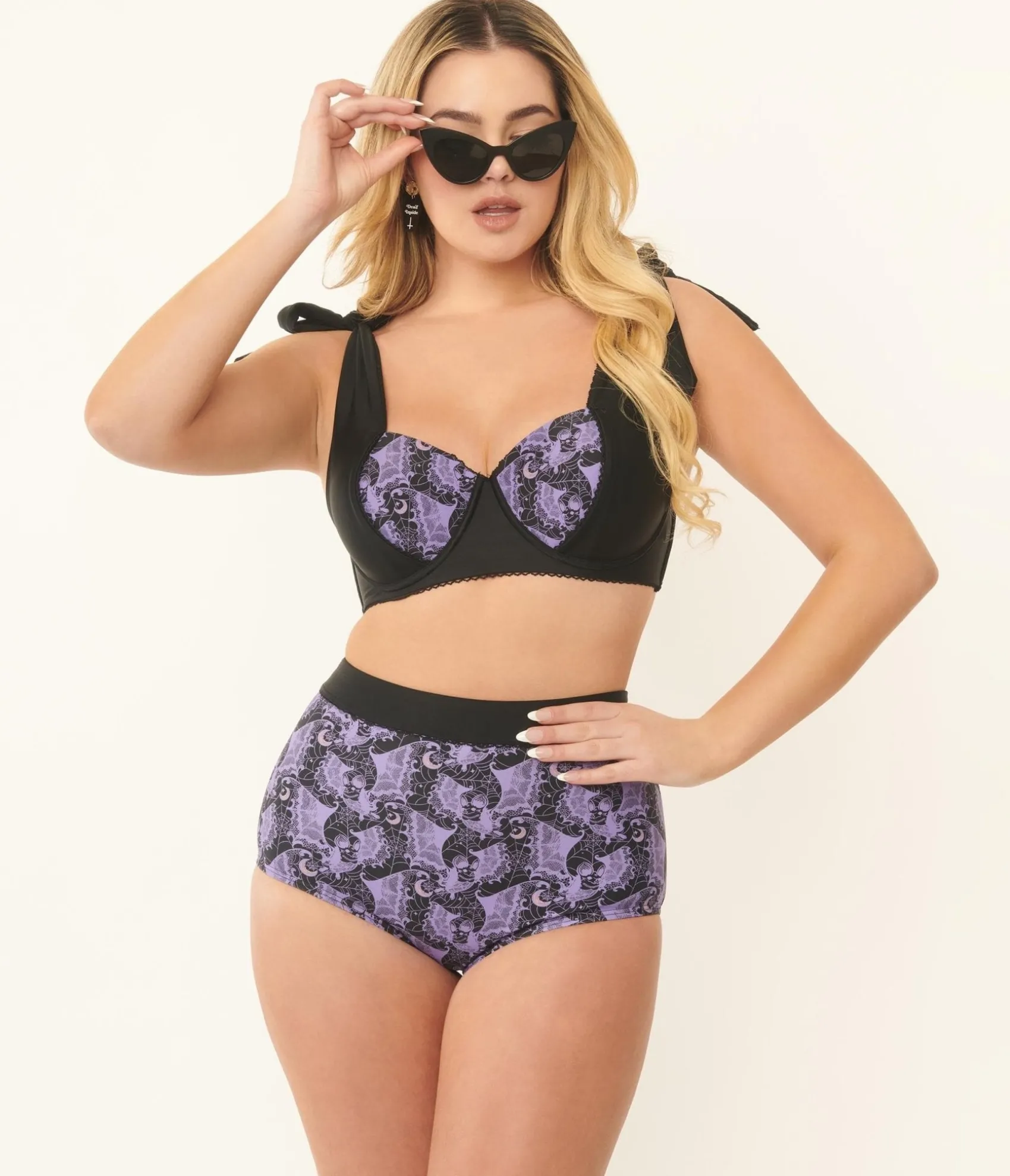 Unique Vintage Purple Lacy Bats Mrs Cooper Swim Bottoms Cheap