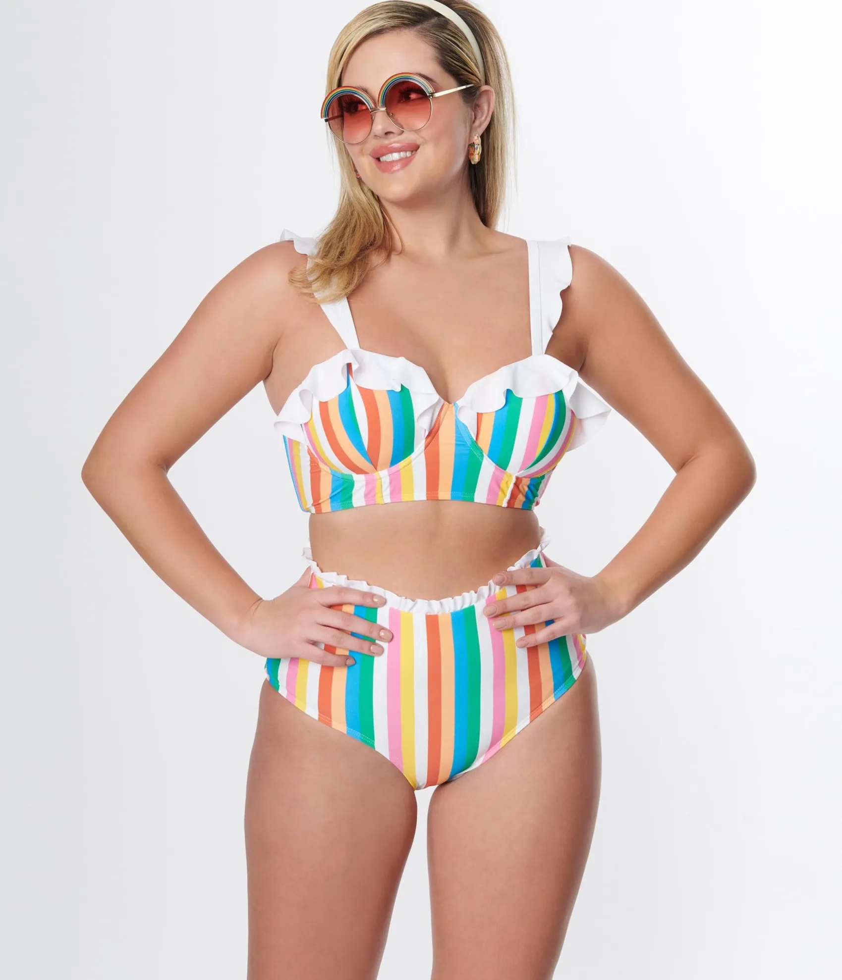 Unique Vintage Rainbow Striped Cape May Swim Bottoms Best