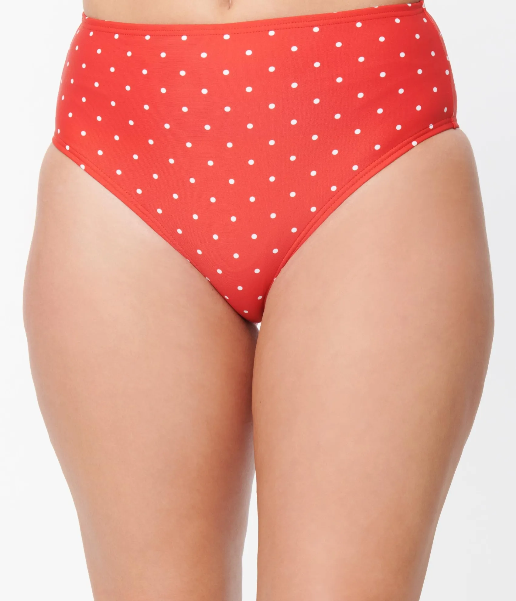 Unique Vintage Red & White Pin Dot Daphne Swim Bottoms Cheap