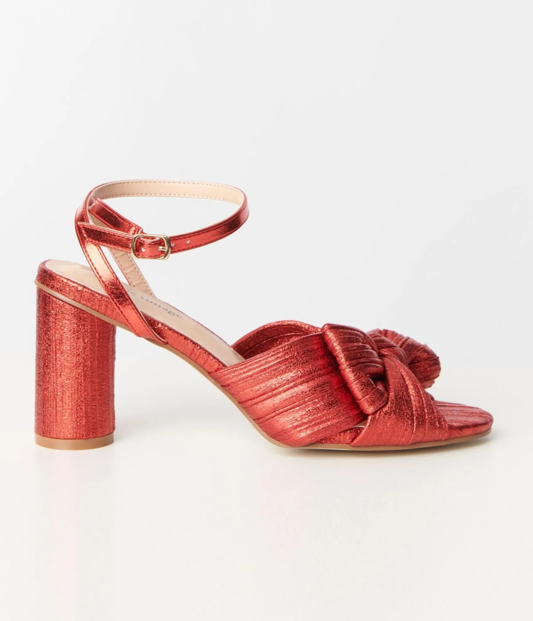 Unique Vintage Ruby Red Slingback Bow Heel Fashion