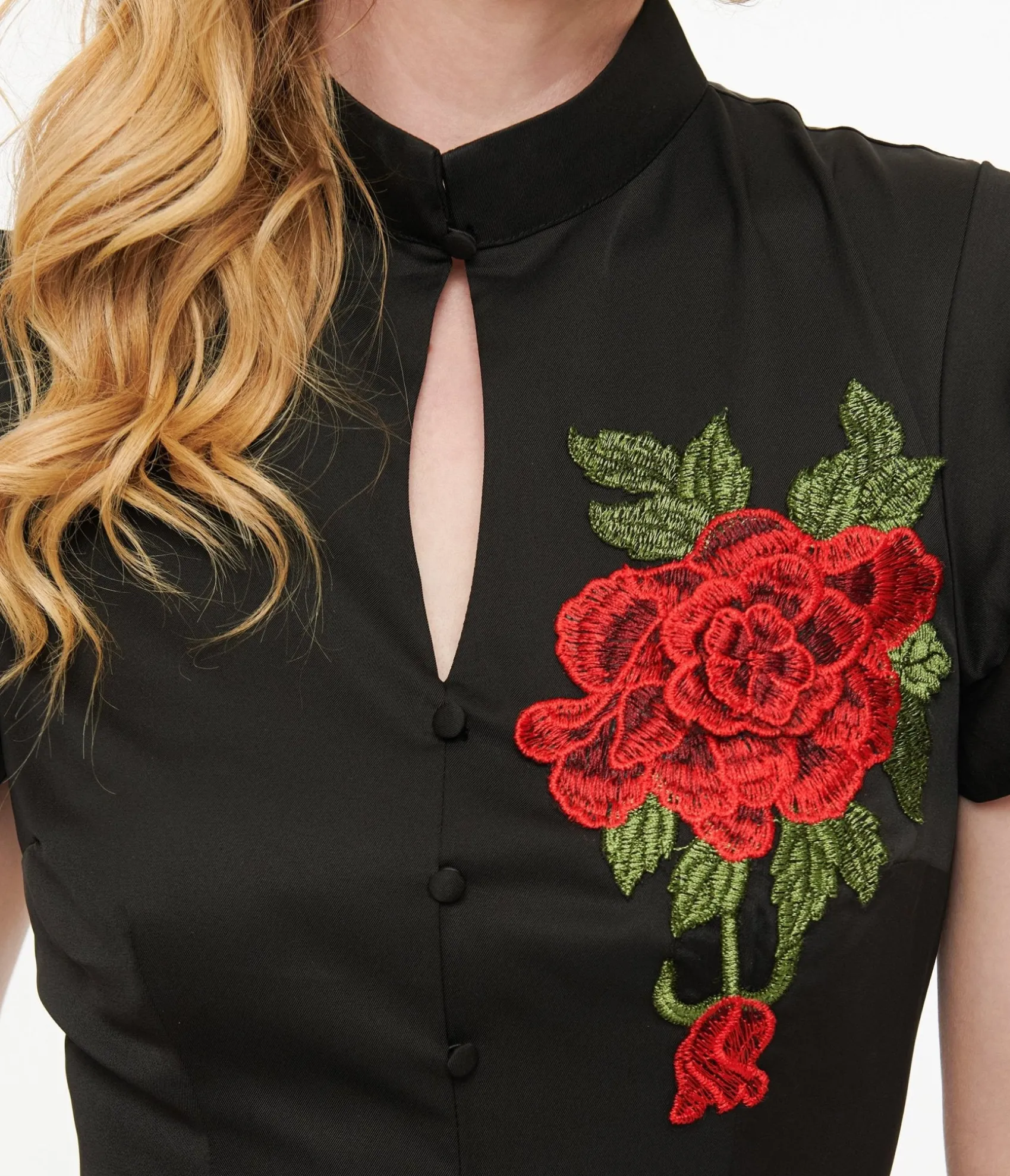 Unique Vintage 1940s Black & Red Poinsettia Baltimore Swing Dress Shop