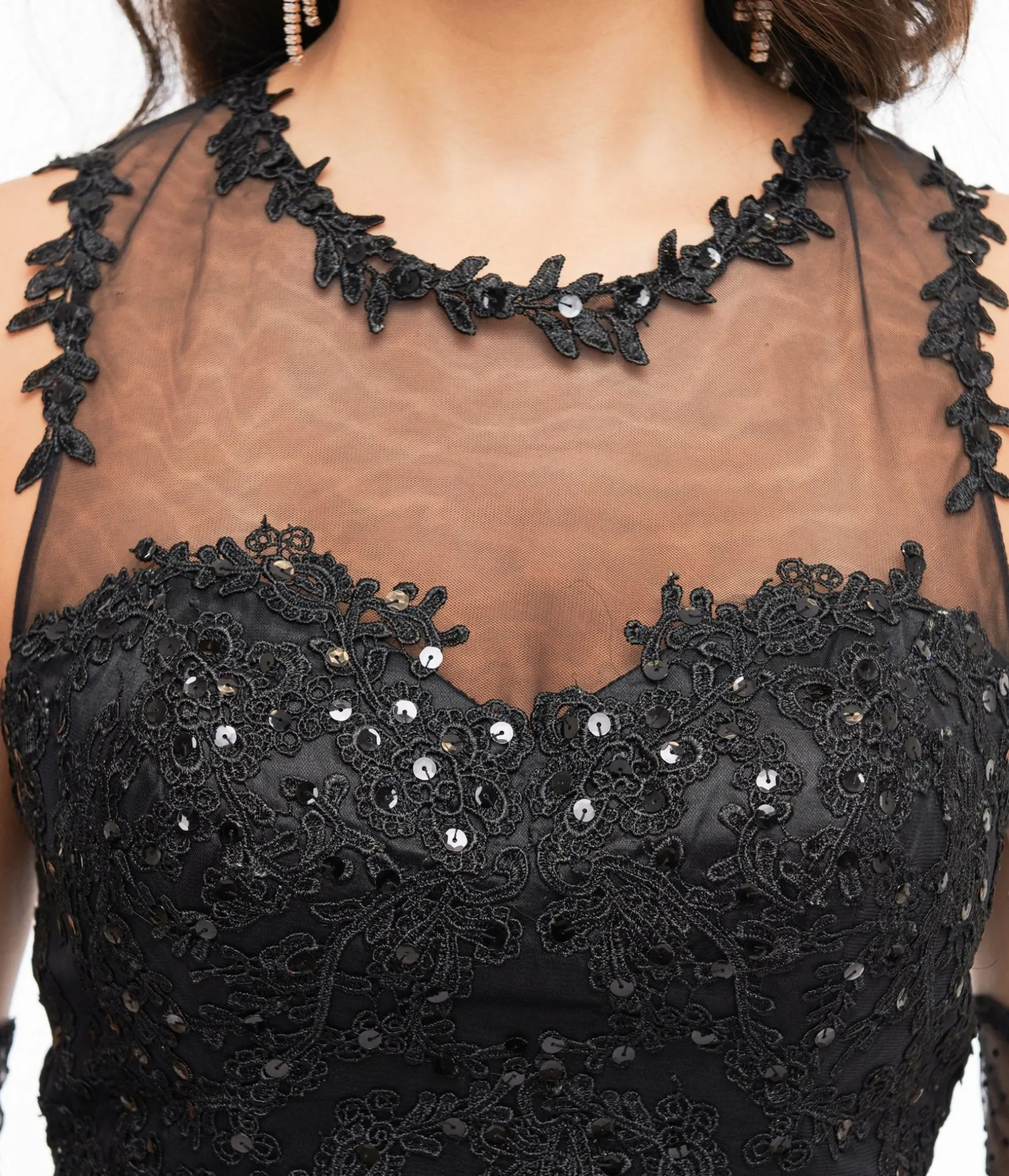 Unique Vintage 1950s Black Lace & Tulle Riviera Dress Online
