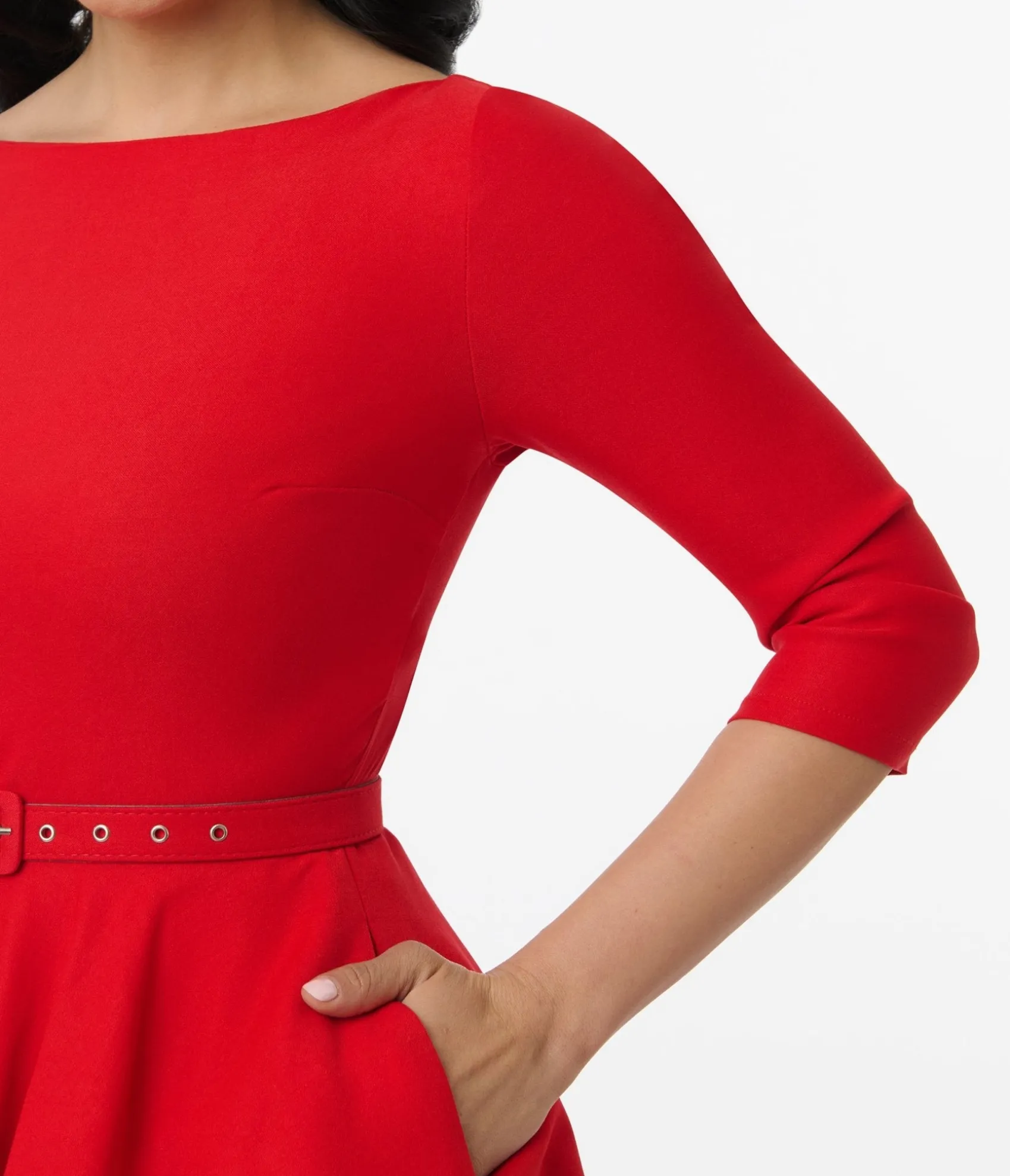 Unique Vintage 1950s Bright Red Devon Swing Dress Best Sale