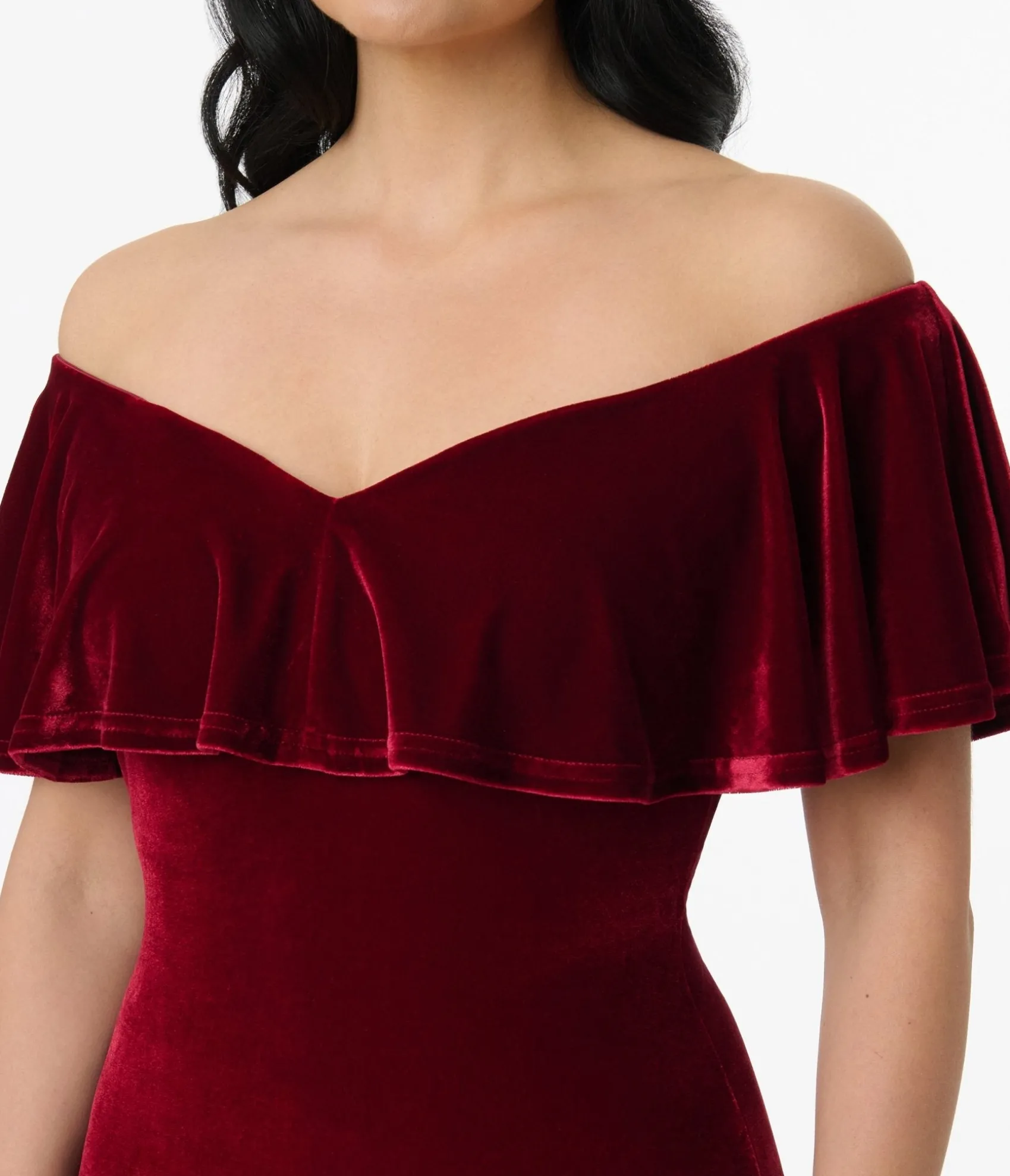 Unique Vintage 1950s Burgundy Red Velvet Sophia Wiggle Dress Store