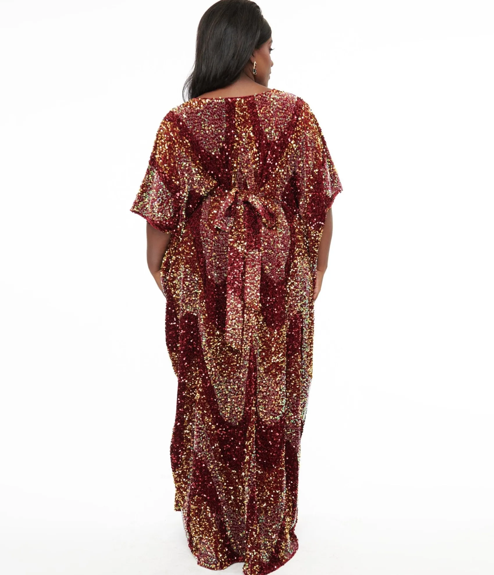 Unique Vintage 1960s Burgundy Sequin Burton Caftan Dress Best Sale