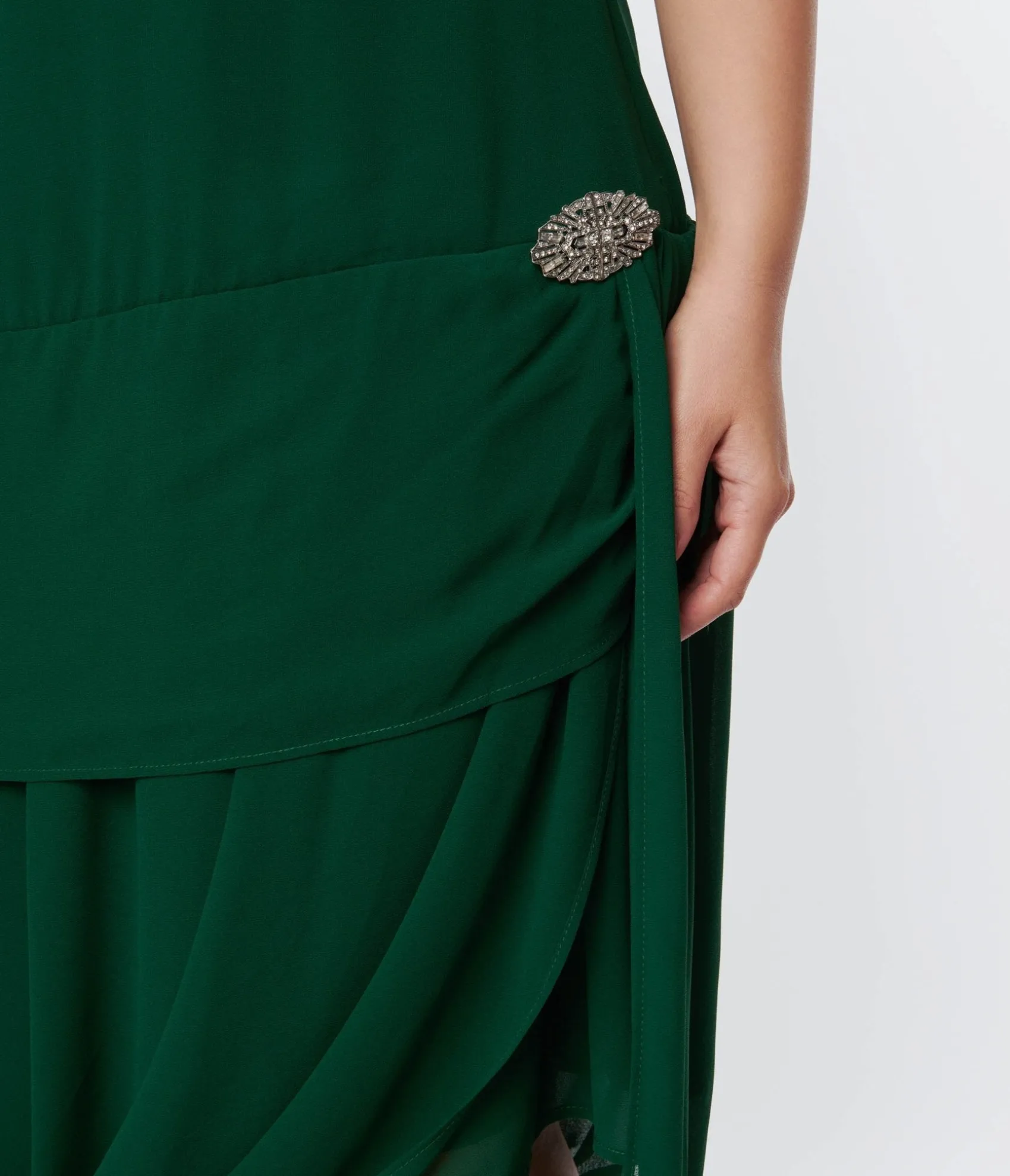 Unique Vintage 1920s Emerald Green Draped Flapper Dress Cheap