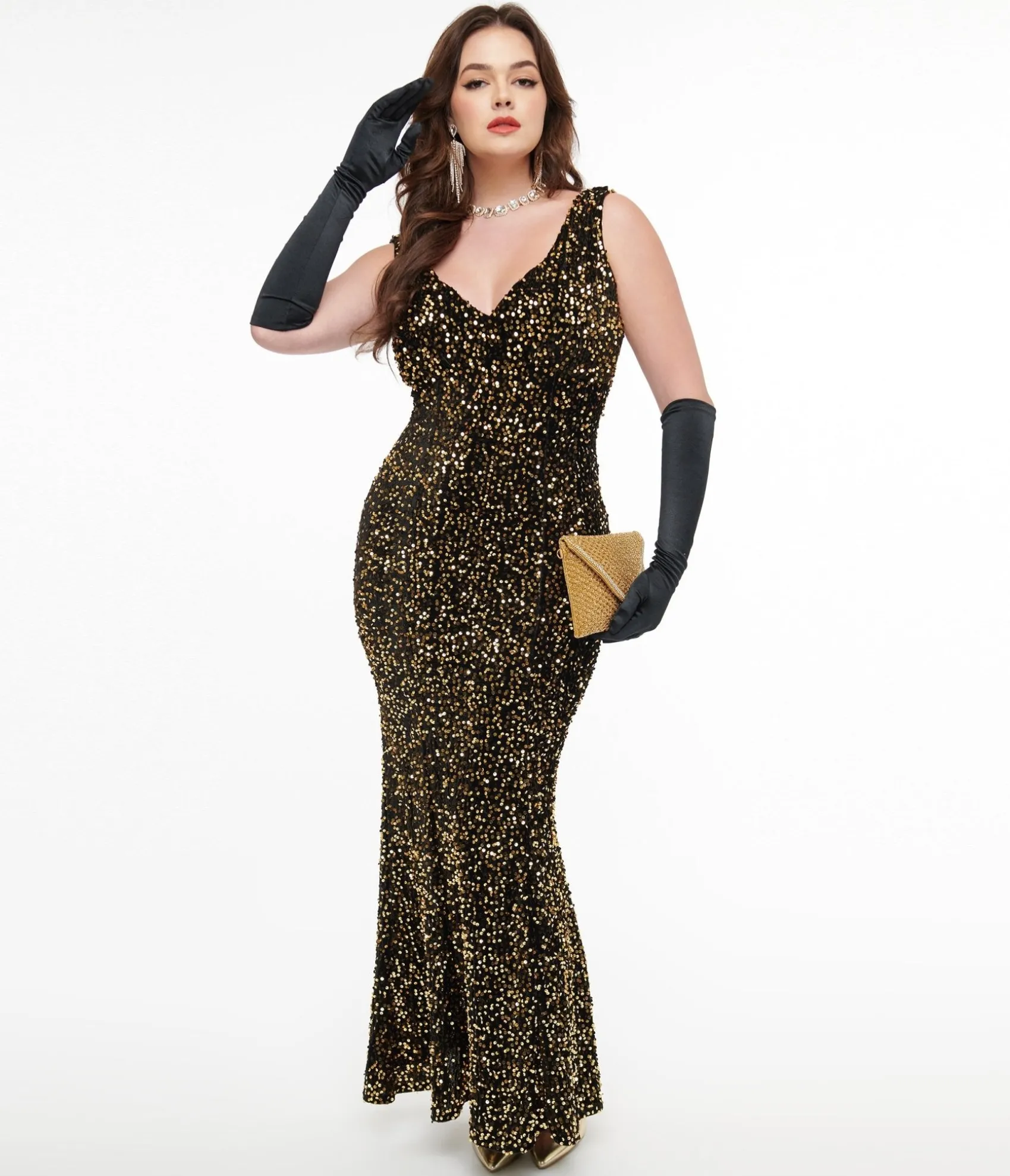 Unique Vintage 1930s Gold Sequin Goldwyn Gown Store