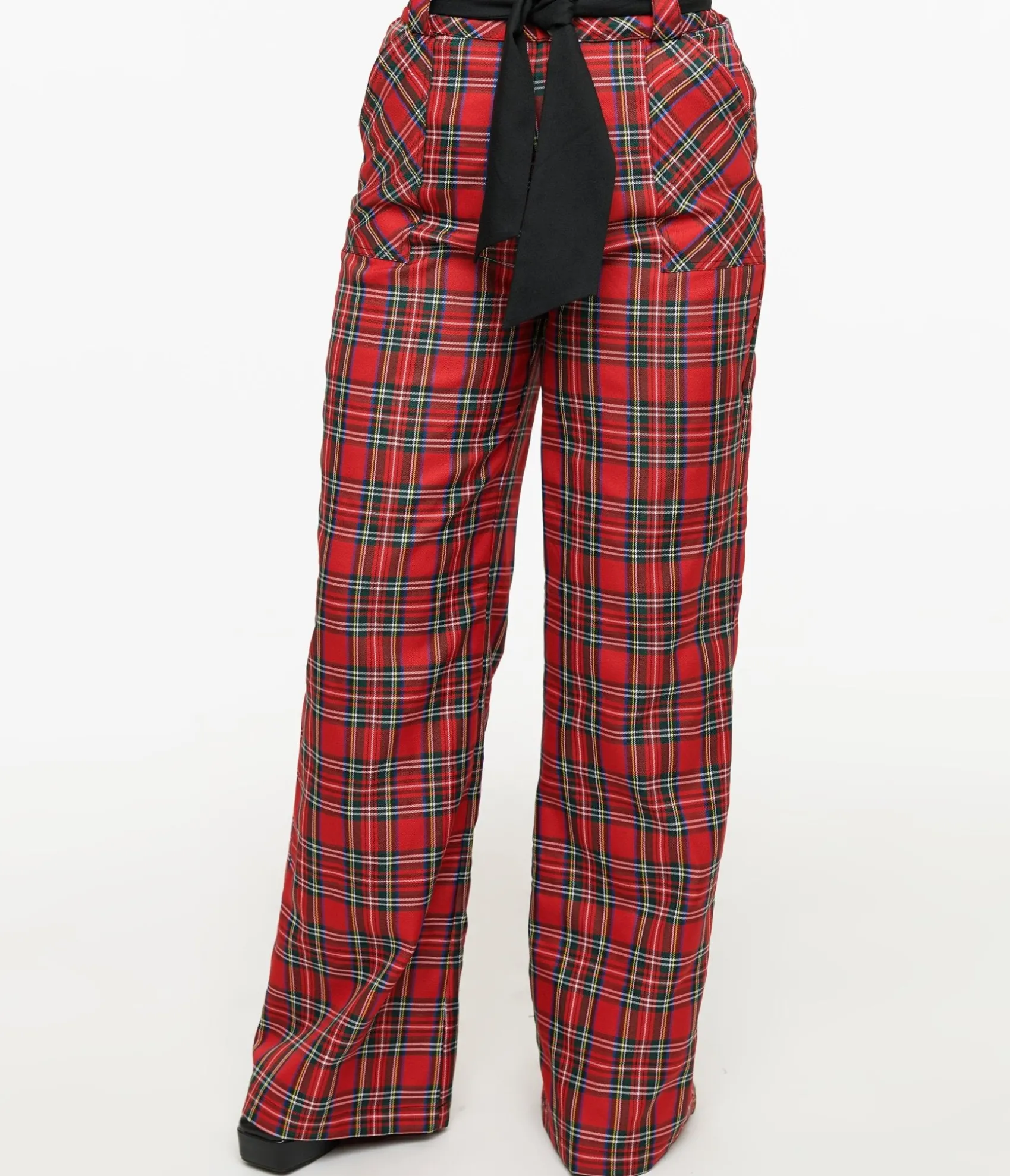 Unique Vintage 1950s Red Plaid Wide Leg Trousers Best Sale