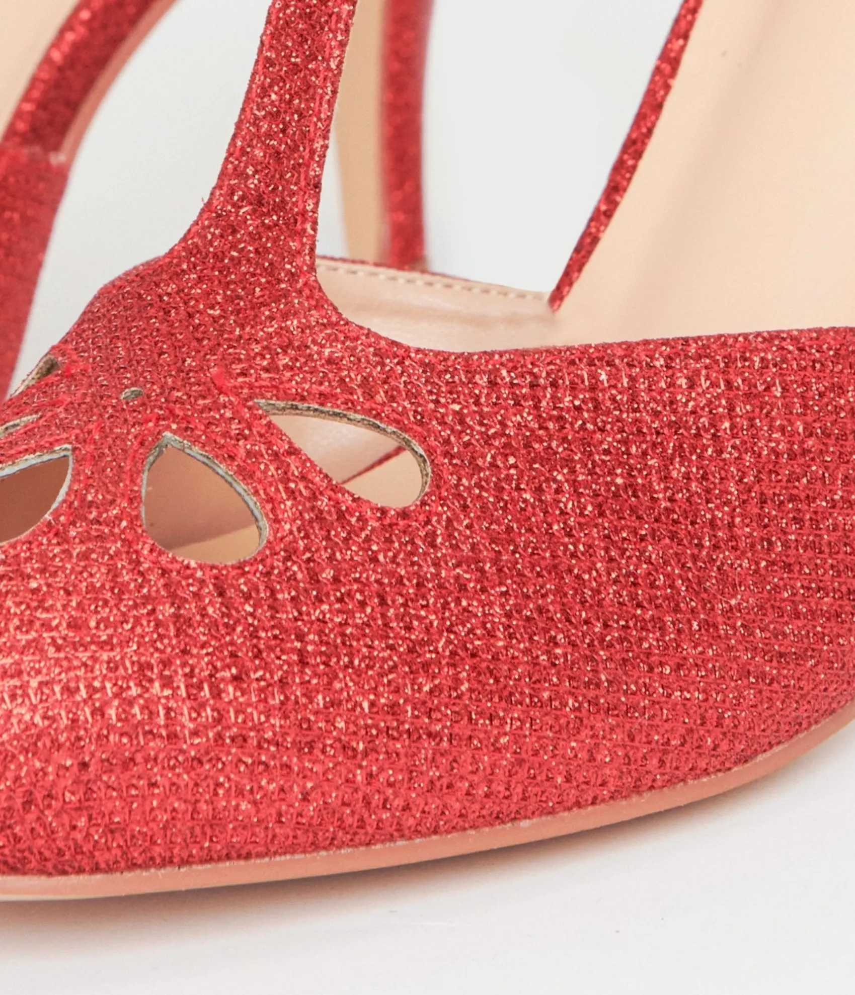 Unique Vintage 1920s Red Sparkle T-Strap Astaire Pumps Best Sale