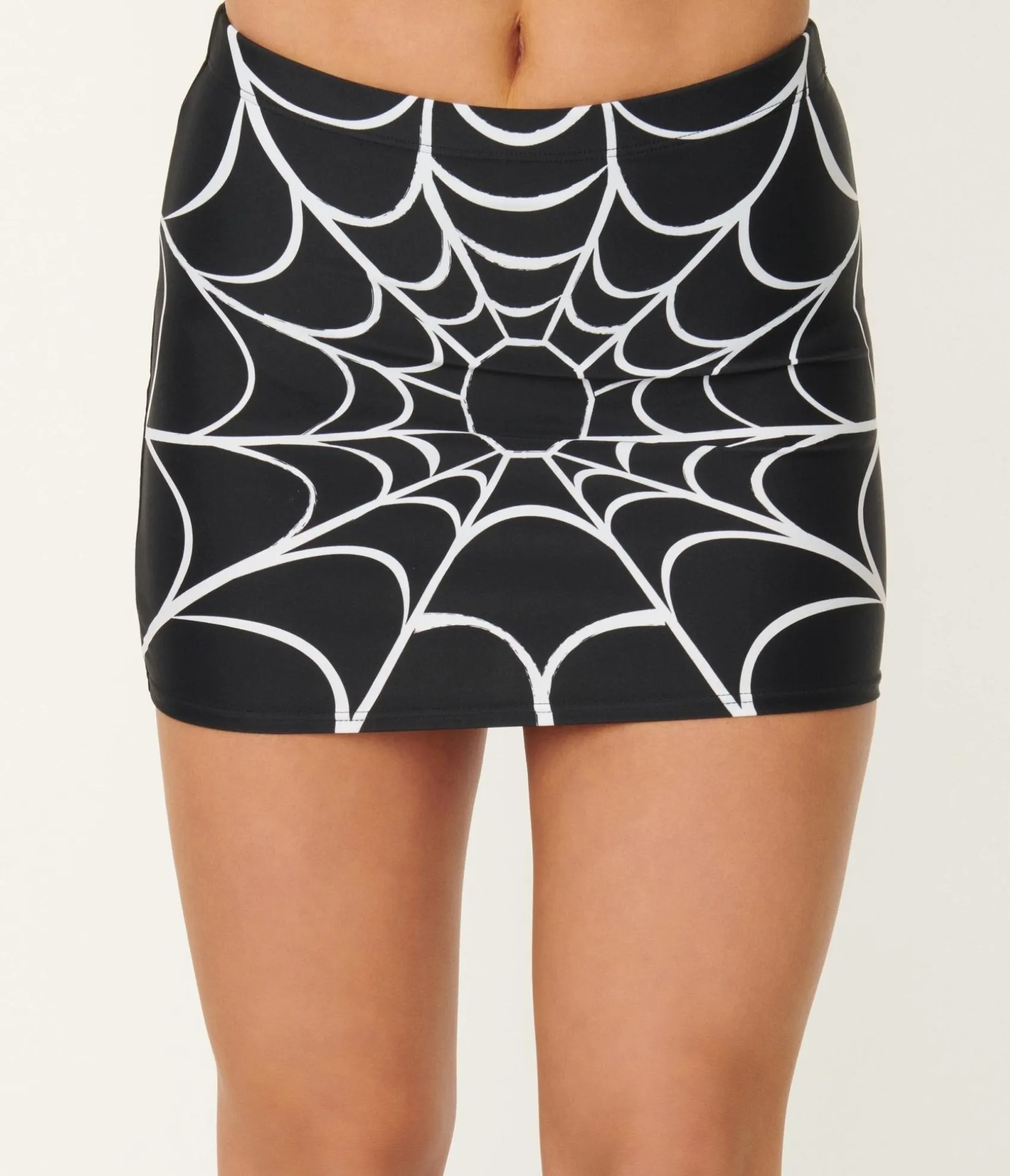 Unique Vintage Spiderweb Print Midnight Swim Skirt Online