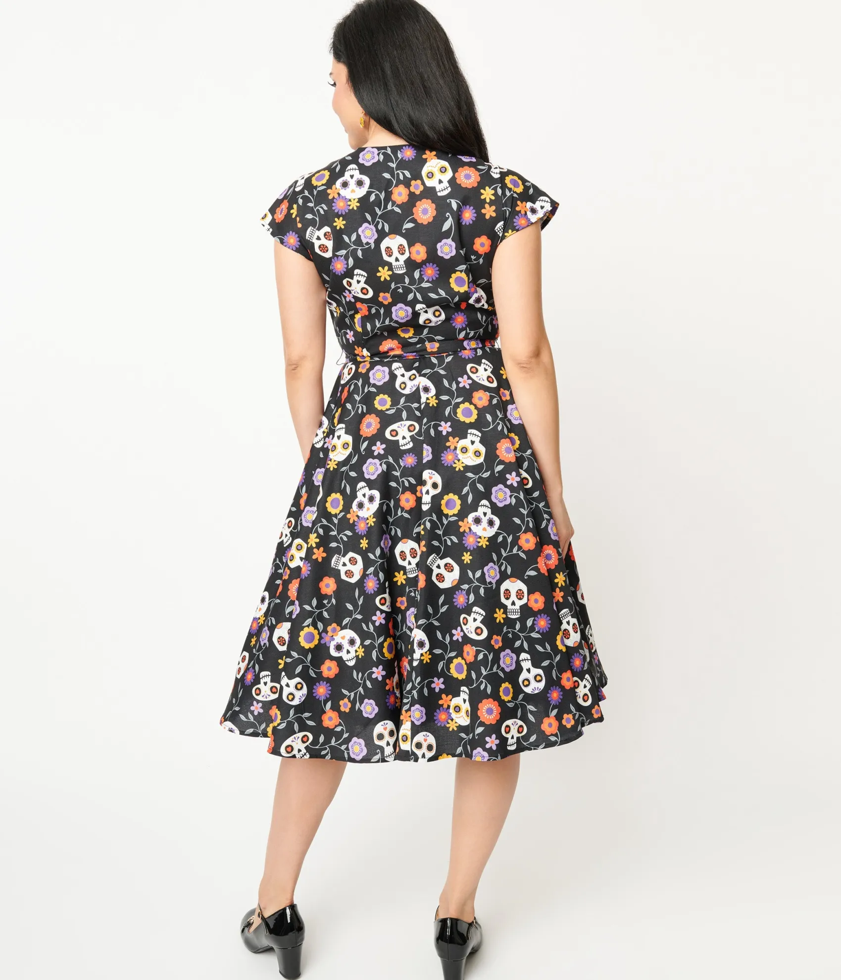 Unique Vintage Sugar Skulls Hedda Swing Dress Best Sale