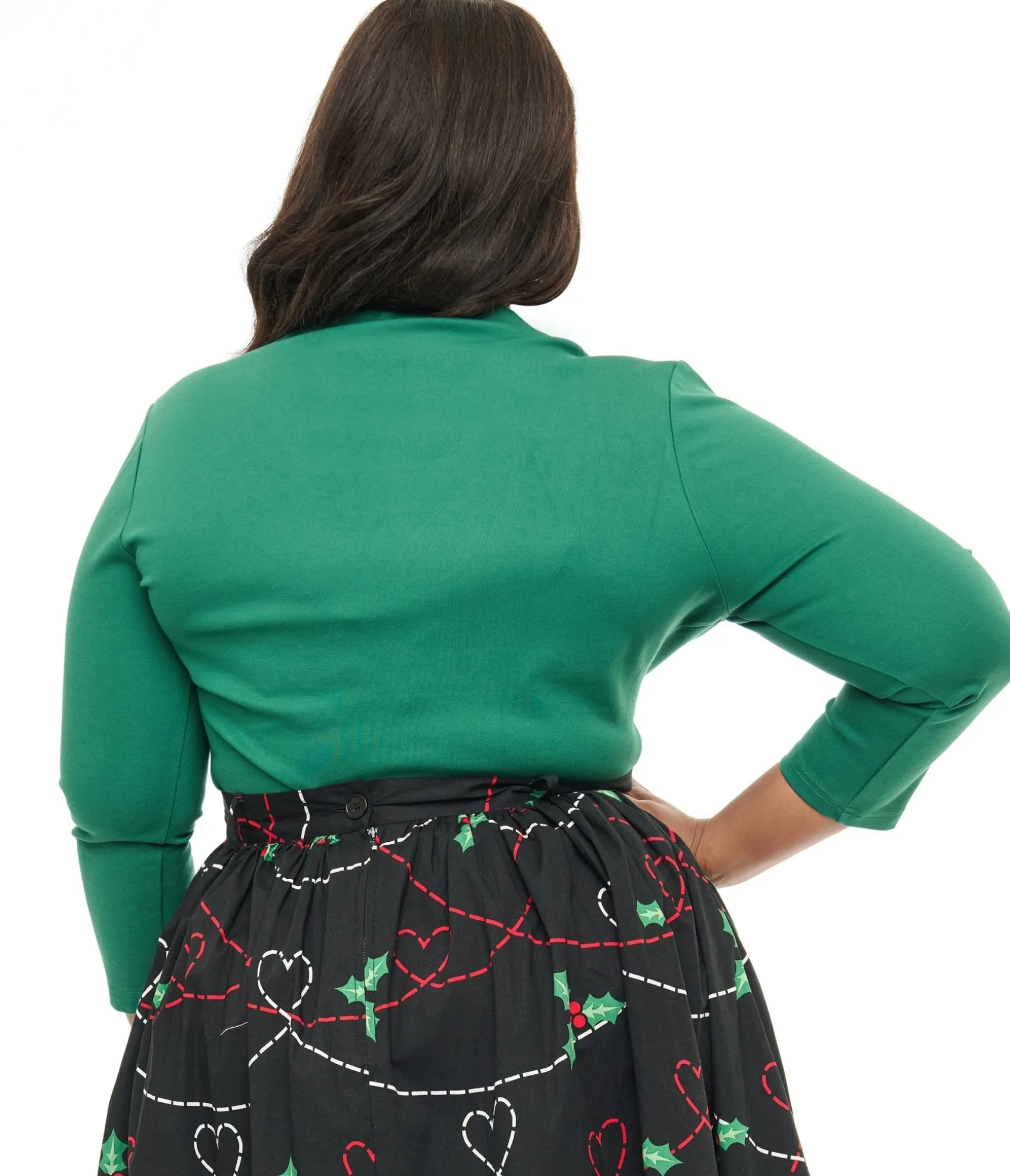 Unique Vintage Voodoo Vixen Plus Size 1950s Green Jersey Knit Top Fashion