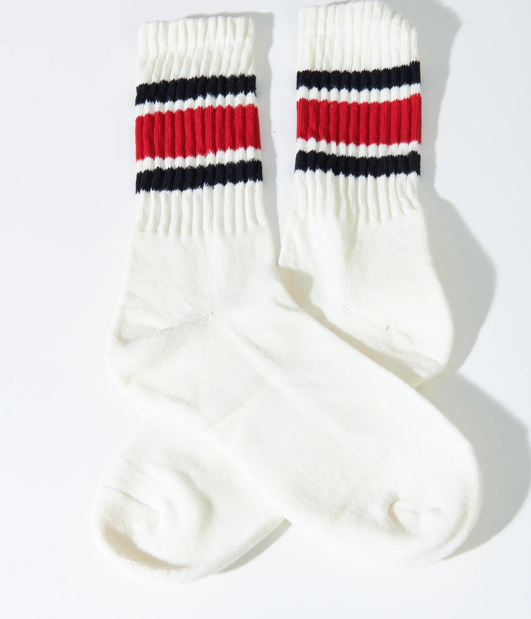 Unique Vintage White & Red Striped Socks Cheap